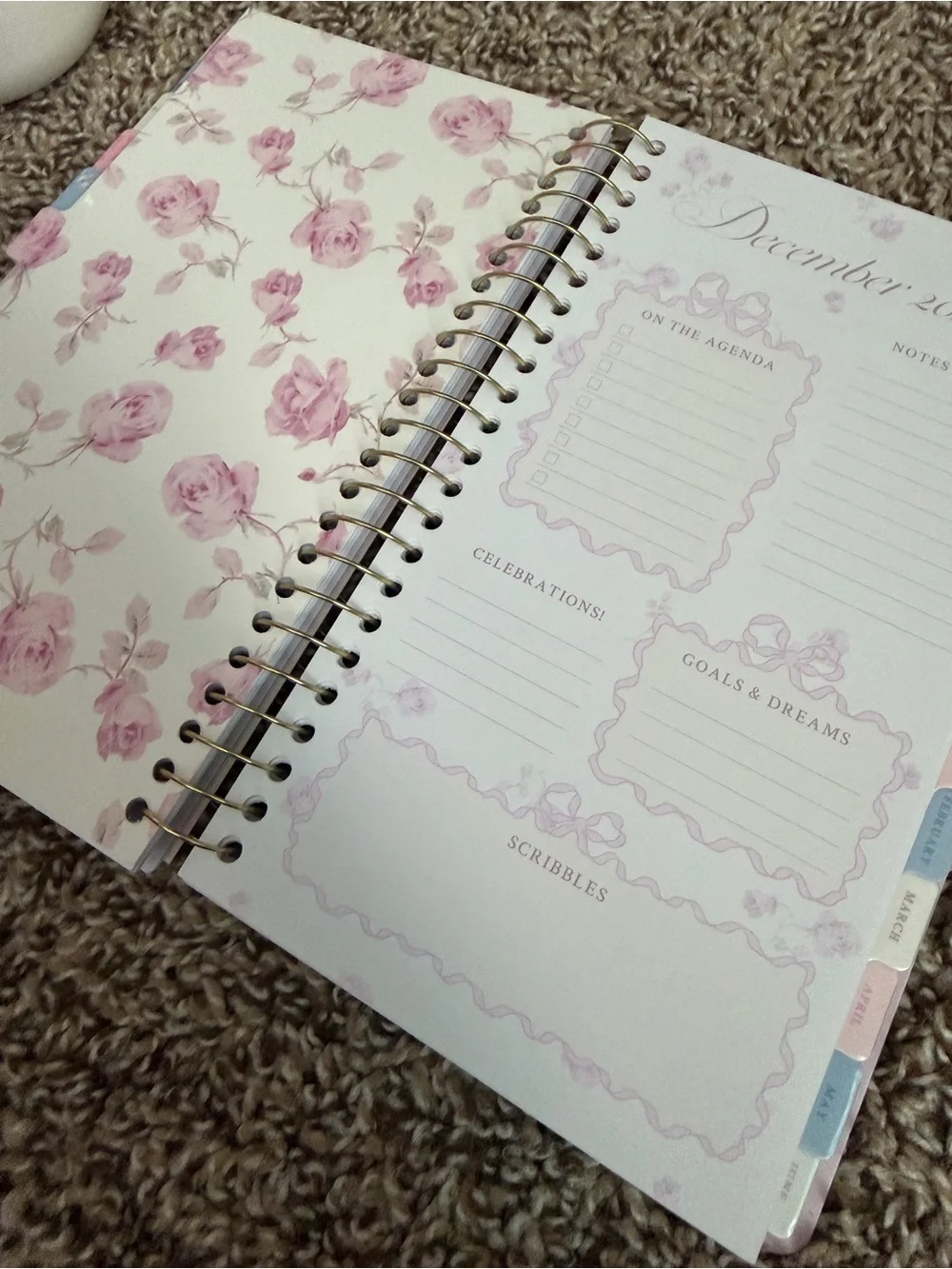 LoveShackFancy Yoobi Pink and Gold 2026-2027 Spiral Planner - Picture 7 of 7